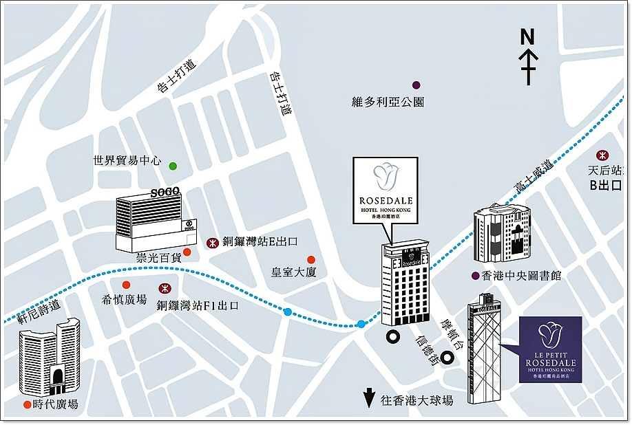香港珀麗尚品酒店地圖